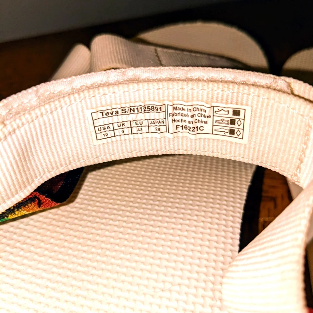 Teva Sport Sandal Original Universal Pride Rainbow White Men 10 Women11.5 Unisex - Picture 8 of 11